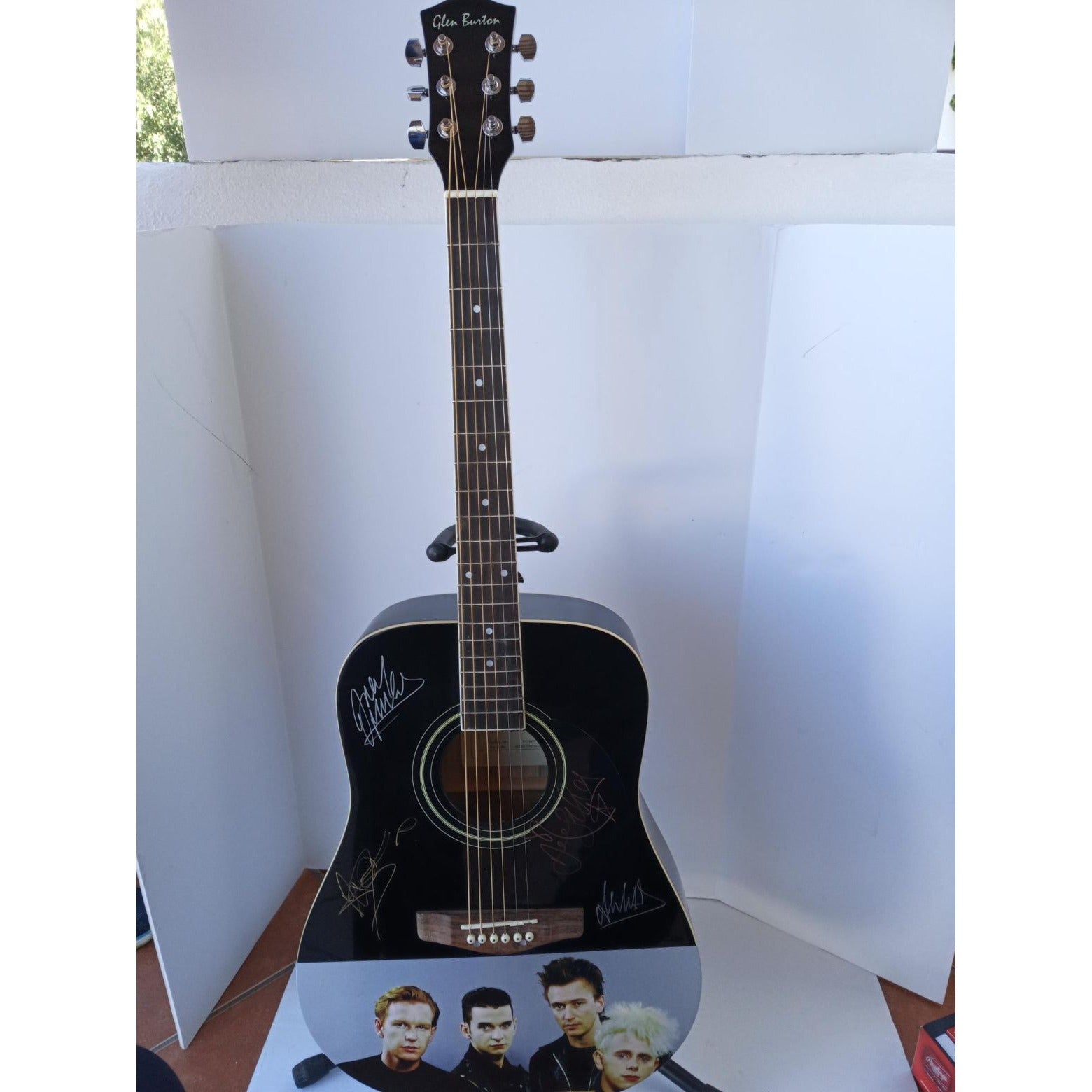 Depeche Mode David Gahan Martin Gore Andy Fletcher Alan Wilder One of a Kind full size acoustic guitar signed with proof