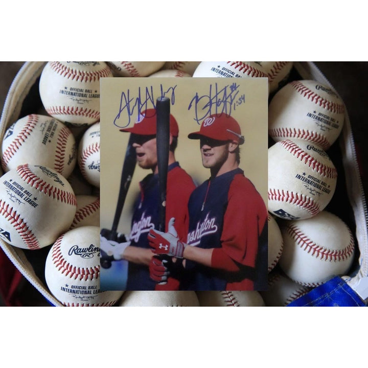 Bryce Harper and Stephen Strasburg 8 x 10 signed photo