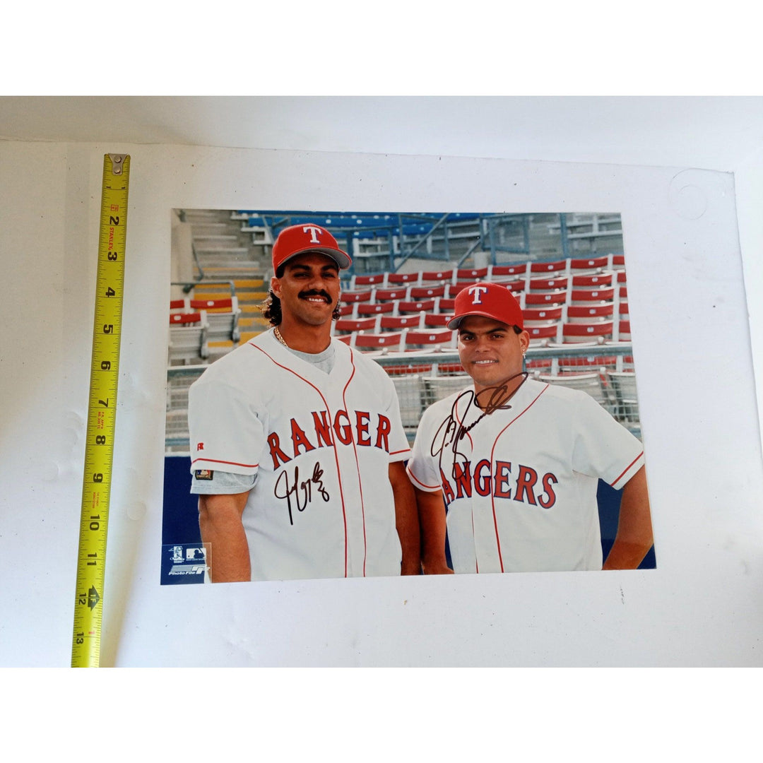 Texas Rangers Ivan Rodriguez and Juan Gonzalez 11 by 14 signed photo - Awesome Artifacts 