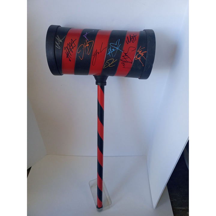 Suicide Squad Margot Robbie cast signed 32in mallet with proof - Awesome Artifacts 