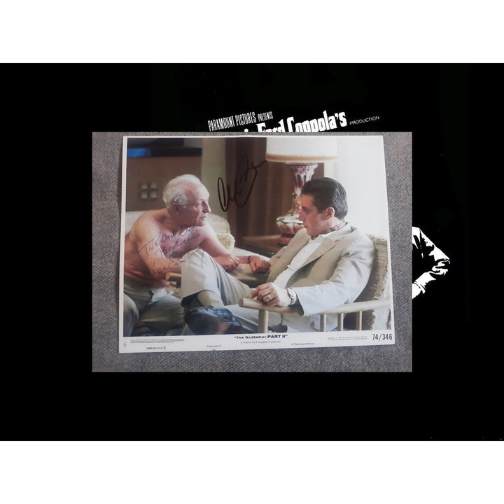 The Godfather Lee Strasberg and Al Pacino original Lobby card signed with proof - Awesome Artifacts 