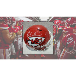 Patrick Mahomes Riddell Speed Authentic Kansas City Chiefs helmet signed with proof with free acrylic display case