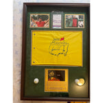 Load image into Gallery viewer, 2019 Tiger Woods Masters golf flag framed and signed with proof
