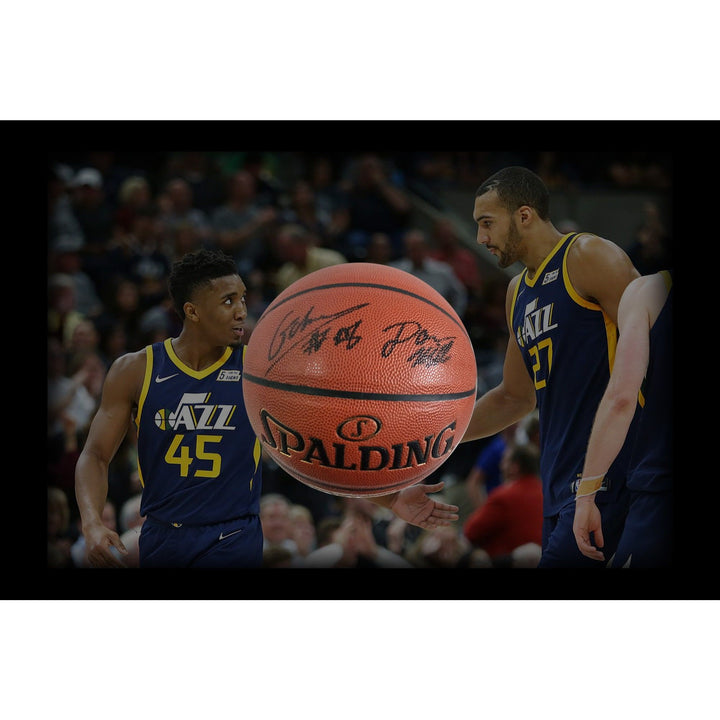 Utah Jazz Rudy Gobert and Donovan Mitchell signed basketball with proof - Awesome Artifacts 