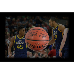 Utah Jazz Rudy Gobert and Donovan Mitchell signed basketball with proof