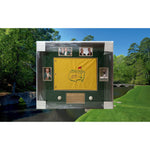 Load image into Gallery viewer, Jack Nicklaus signed and and inscribed with his six Masters championships Master&#39;s flag framed with proof
