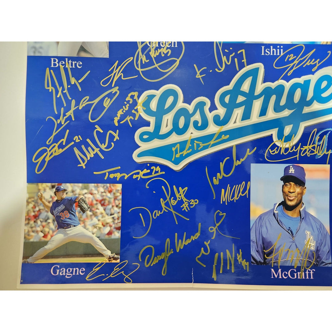 Los Angeles Dodgers Fred McGriff Adrian Beltre Hideo Nomo Eric Gagne 2003 team signed 13x19 photo