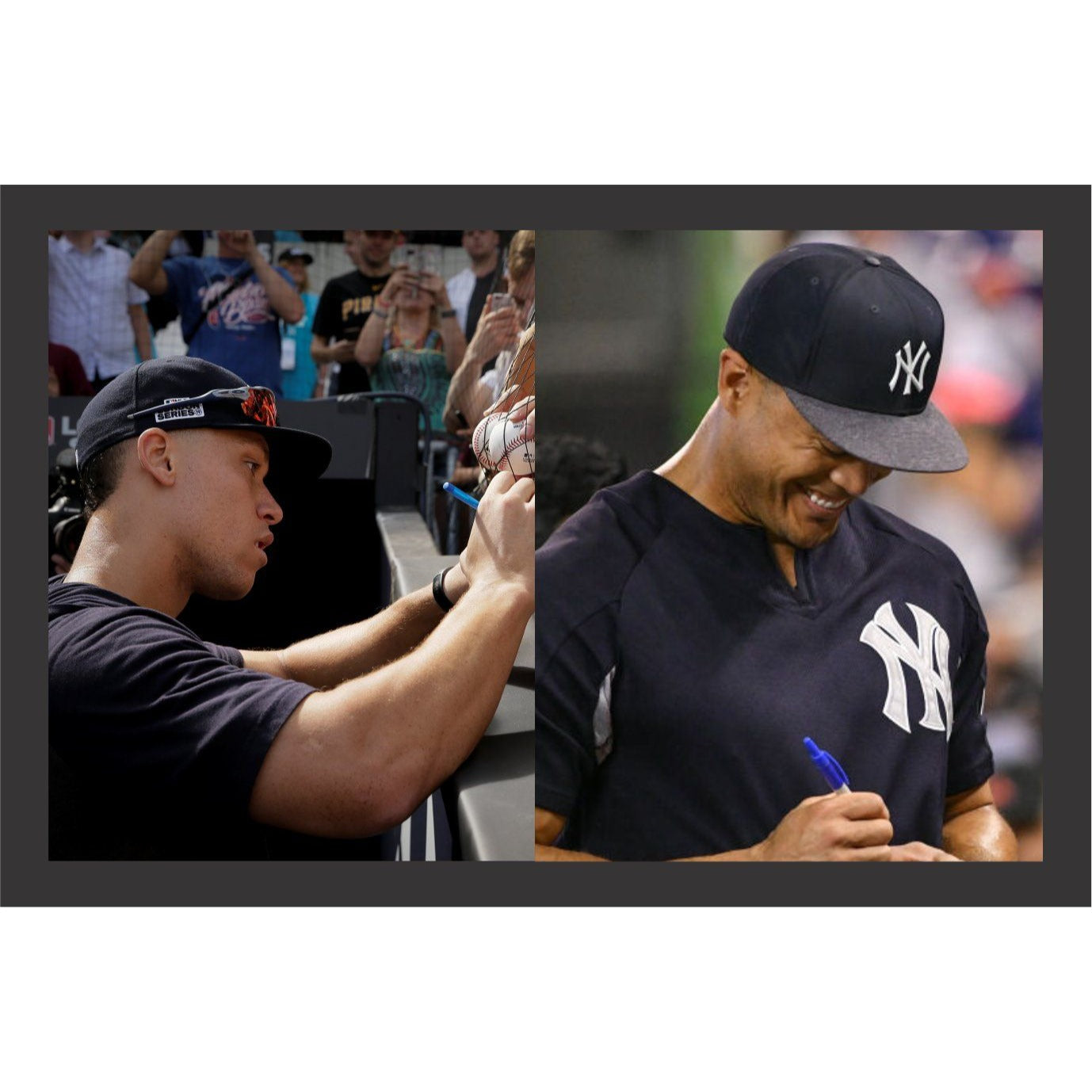 Aaron judge Giancarlo Stanton New York Yankees MLB baseball signed with proof