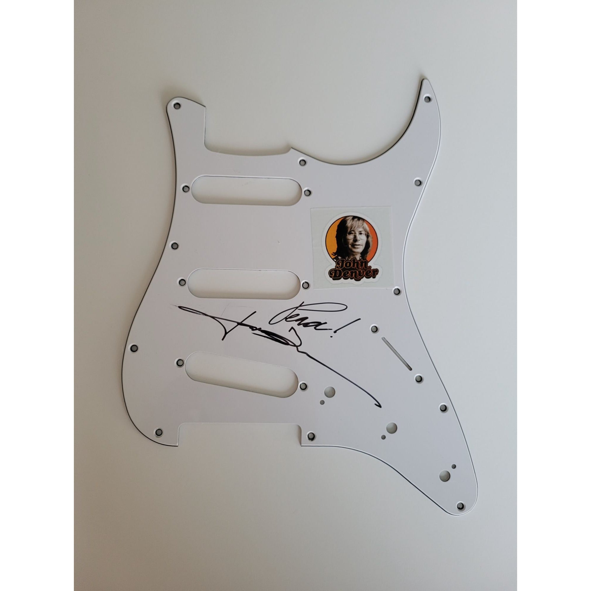 John Denver electric guitar pickguard sign with proof
