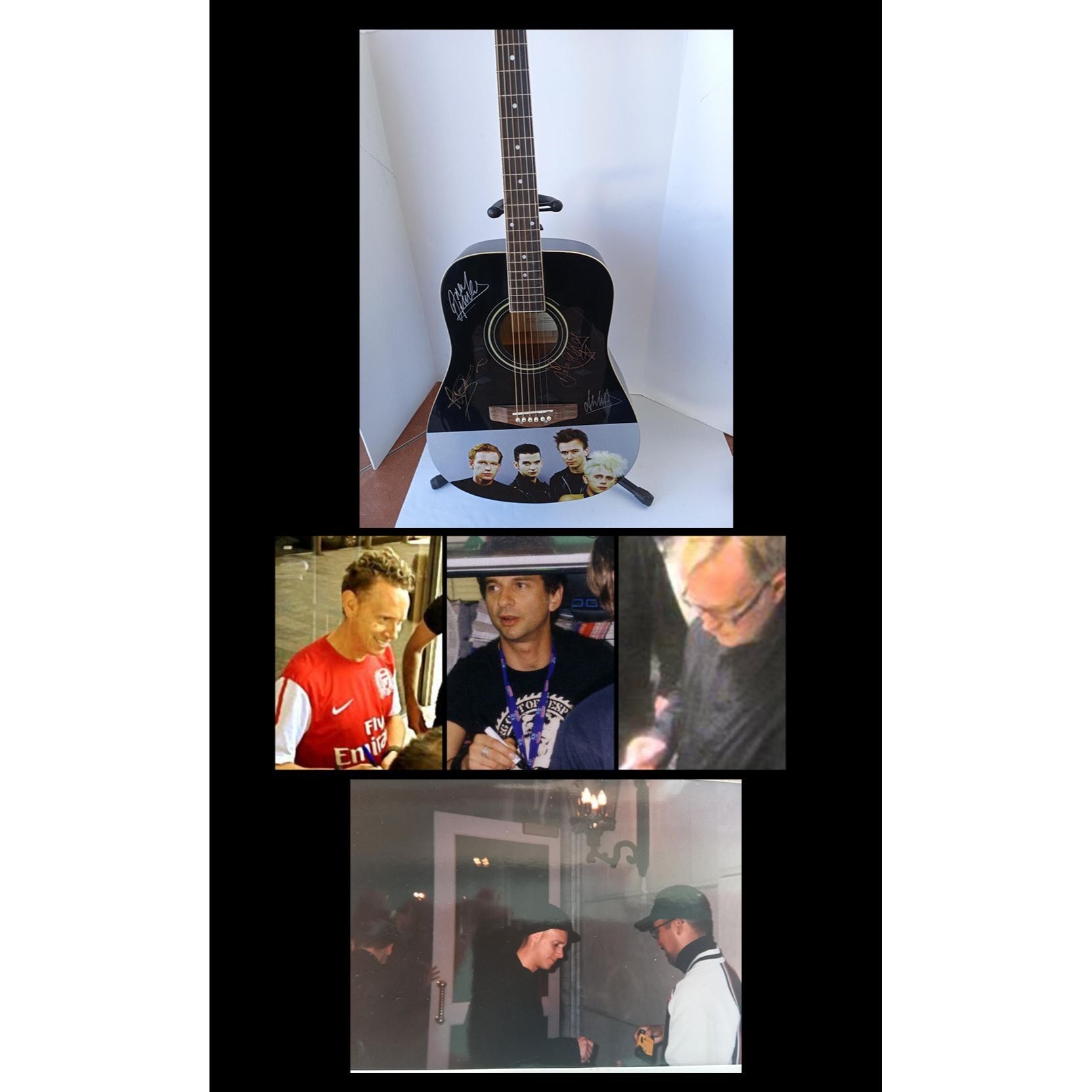Depeche Mode David Gahan Martin Gore Andy Fletcher Alan Wilder One of a Kind full size acoustic guitar signed with proof