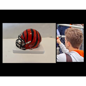 Cincinnati Bengals Joe Burrow Riddell speed mini helmet signed with proof with free acrylic display case