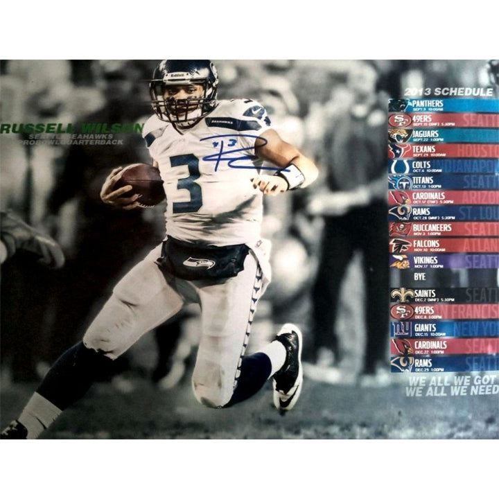 Seattle Seahawks Russell Wilson 11 x 14 photo signed with proof - Awesome Artifacts 