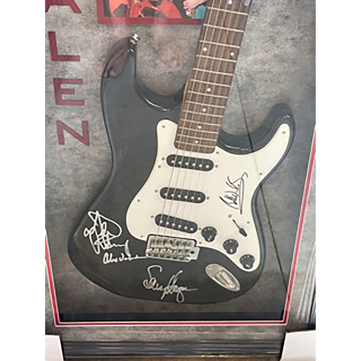 Van Halen group signed and framed guitar with proof - Awesome Artifacts 