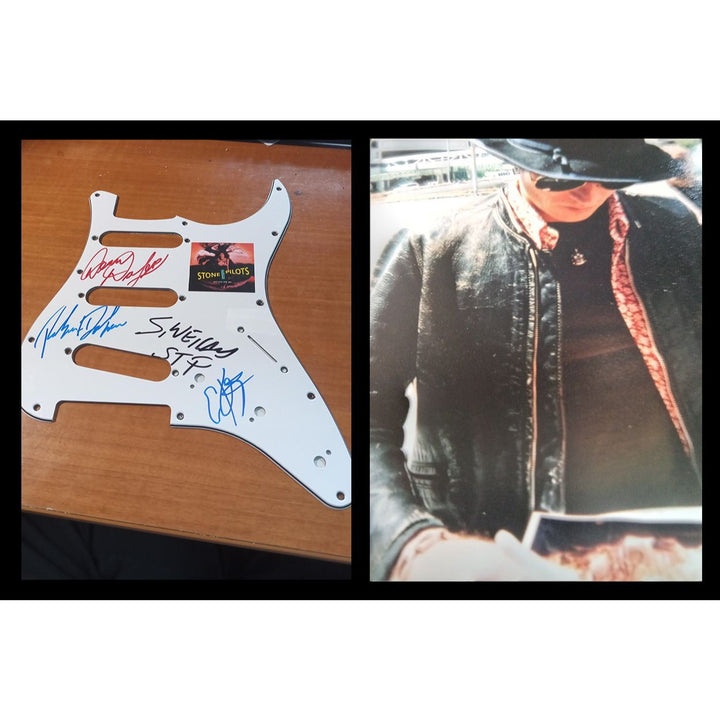 Scott Weiland Stone Temple Pilots electric guitar pickguard signed with proof - Awesome Artifacts 