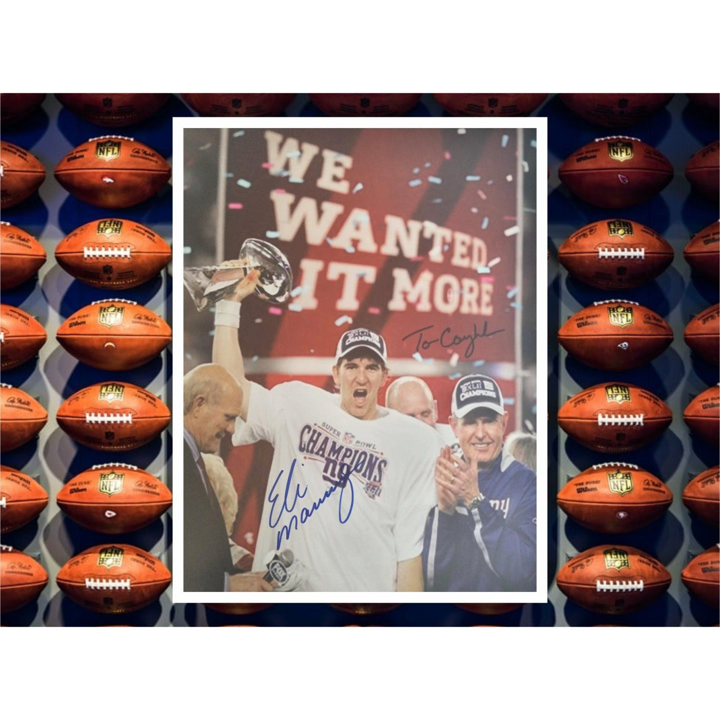 Eli Manning and Tom Coughlin New York Giants 11 x 14 photo signed