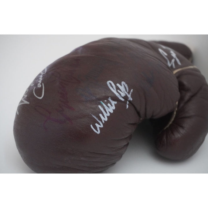 Muhammad Ali AKA Cassius Clay, Ingemar Johansson, Ken Norton, Jake LaMotta, Willie Pep, Sugar Ray Robinson, Jersey Joe Walcott boxing glove - Awesome Artifacts 