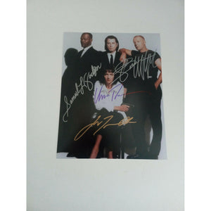 Pulp Fiction, John Travolta, Uma Thurman, Samuel L Jackson, Bruce Willis signed 8 x 10 with proof