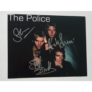 Gordon Sumner "Sting", Andy Summers and Stuart Copeland 8 x 10 signed photo with proof