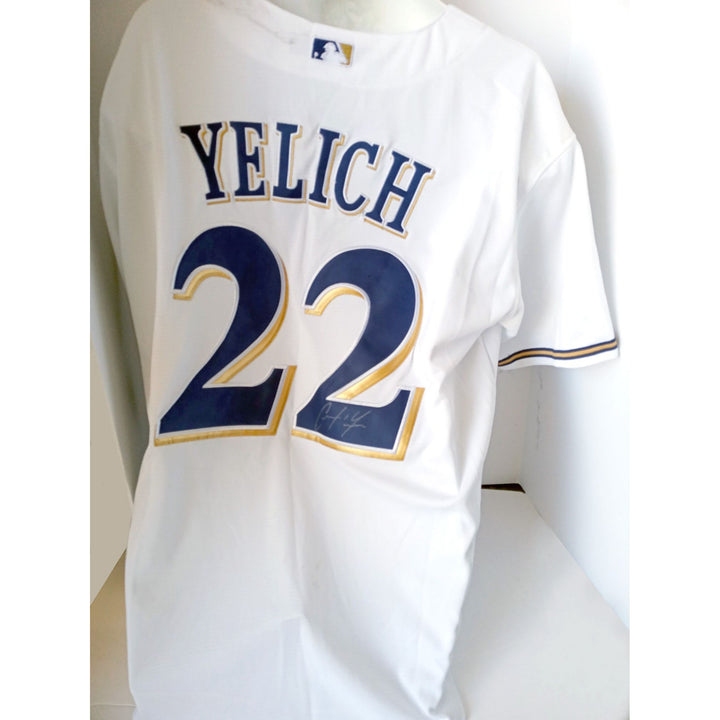 Christian Yelich Milwaukee Brewers size extra large jersey signed with proof