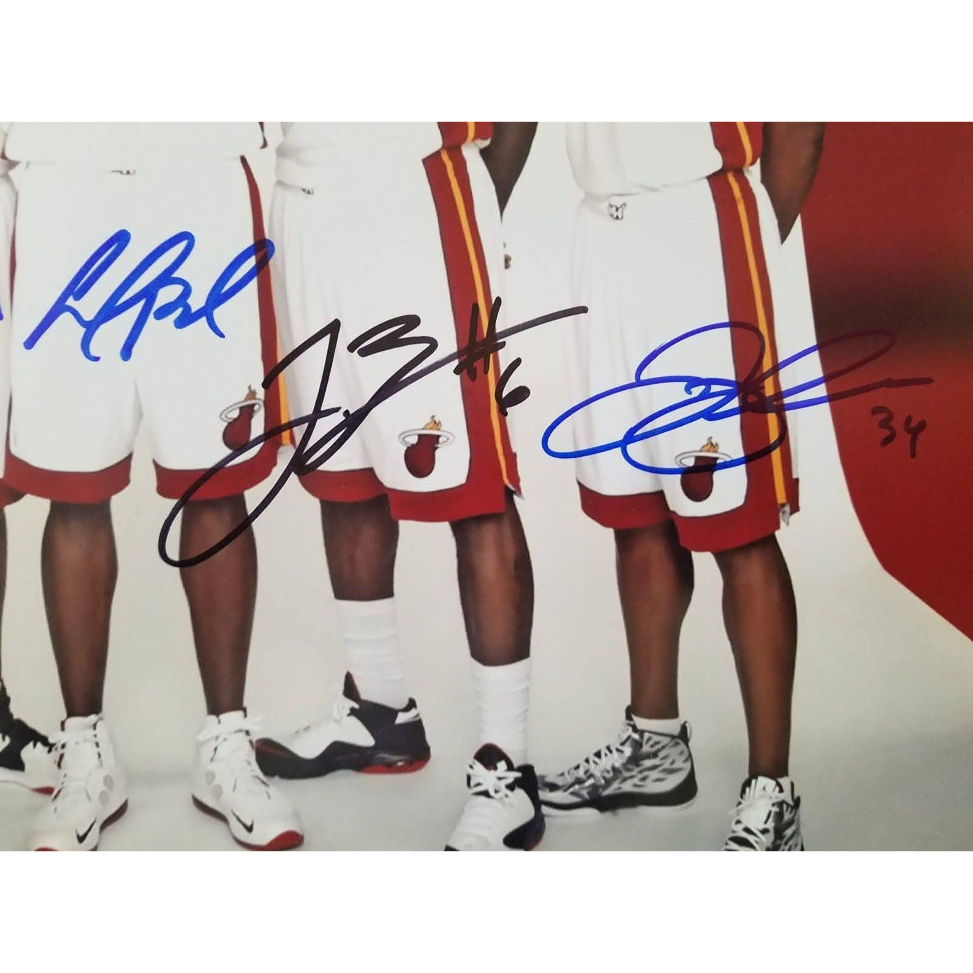 Dwyane Wade, Chris Bosh, LeBron James, Ray Allen 11 by 14 signed photo