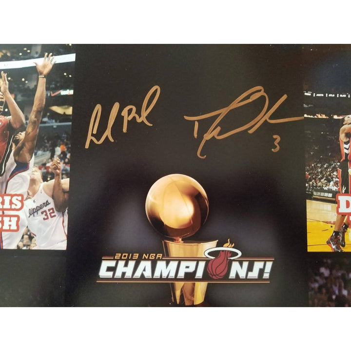 Miami Heat  LeBron James, Dwyane Wade, Chris Bosh and Ray Allen 11 by 14 signed photo - Awesome Artifacts 