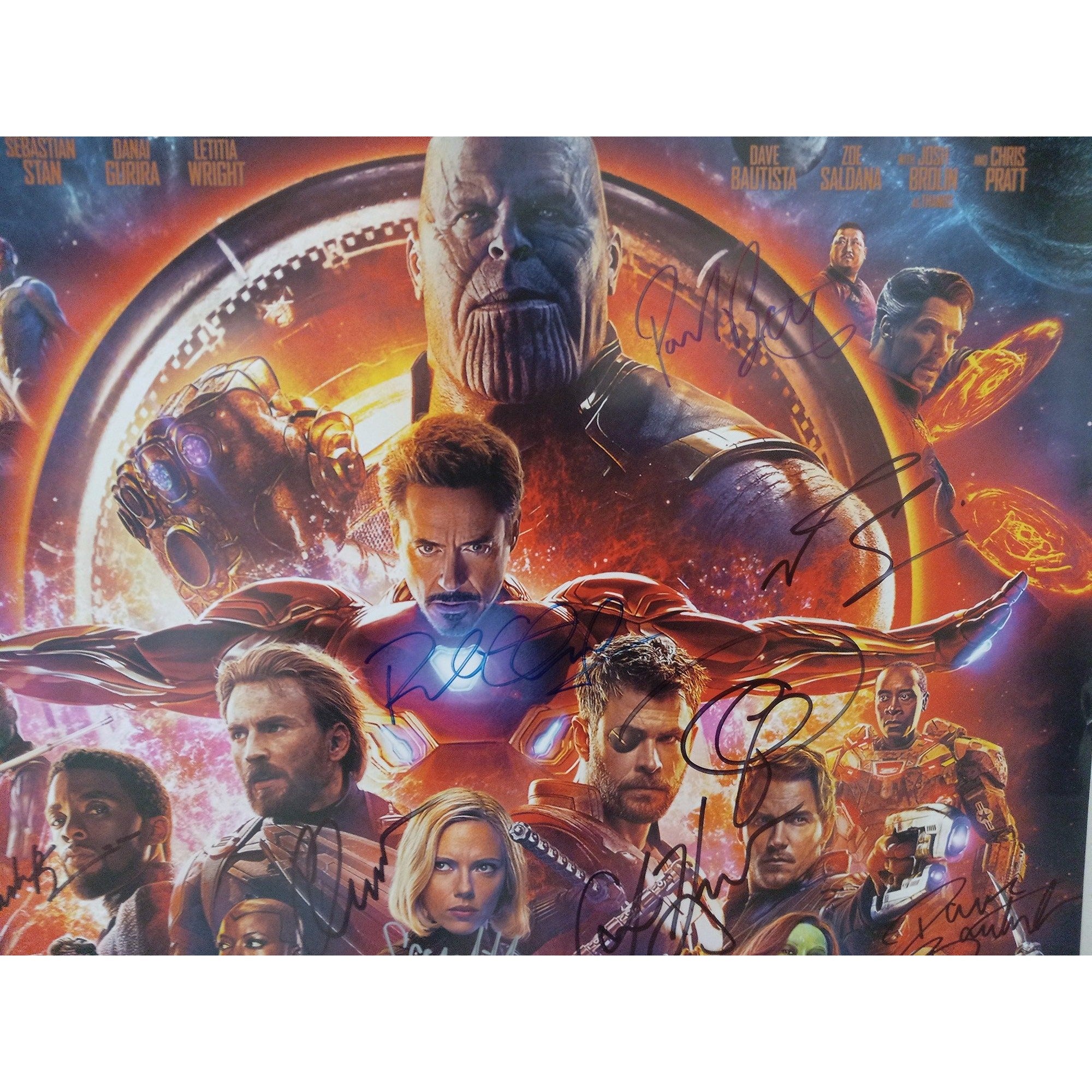Avengers Infinity War poster 24x36 Scarlett Johansson, Chris Evans, Robert Downey Jr., Chadwick Boseman signed with proof