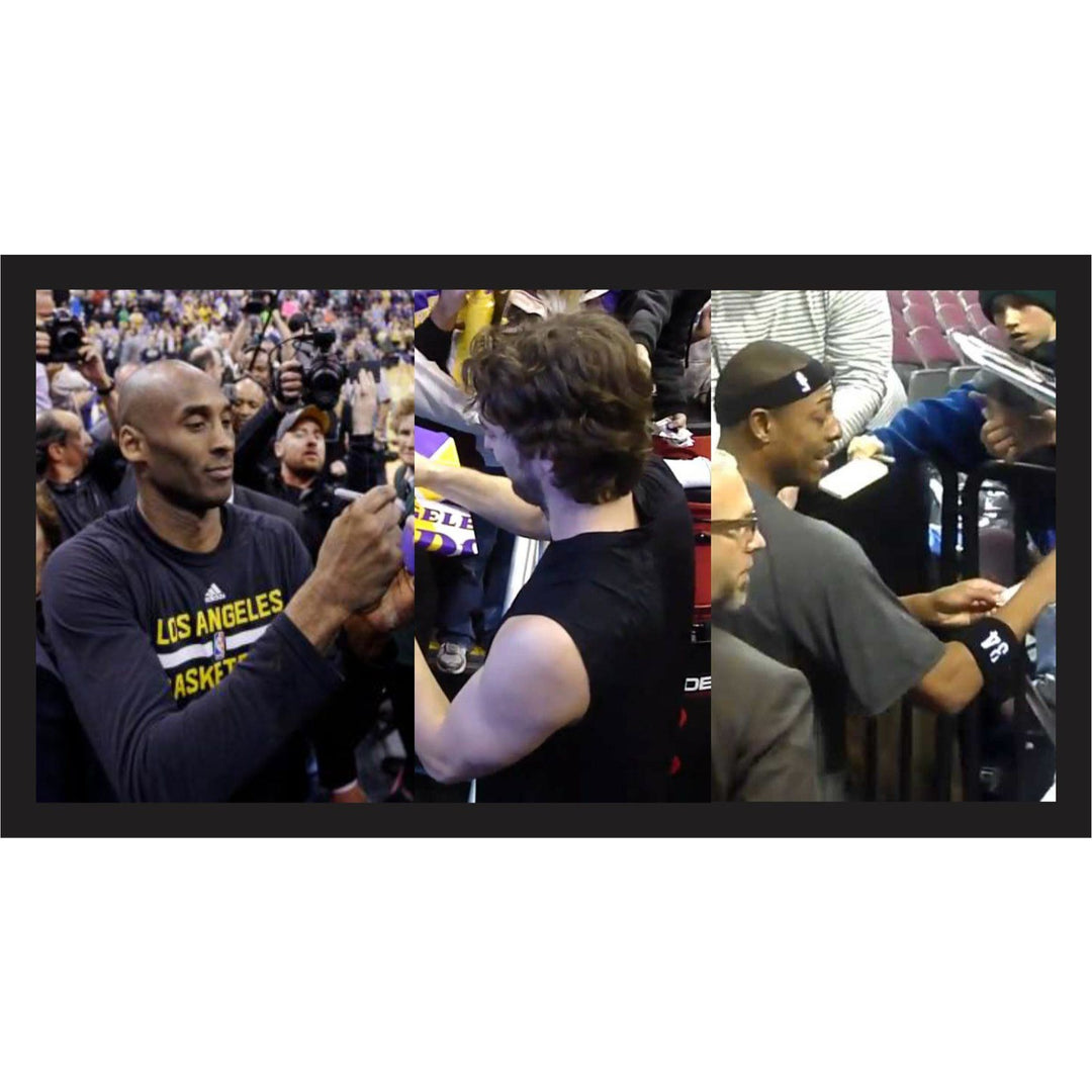 Kobe Bryant  Paul Pierce Pau Gasol 8 x 10 photo signed with proof - Awesome Artifacts 