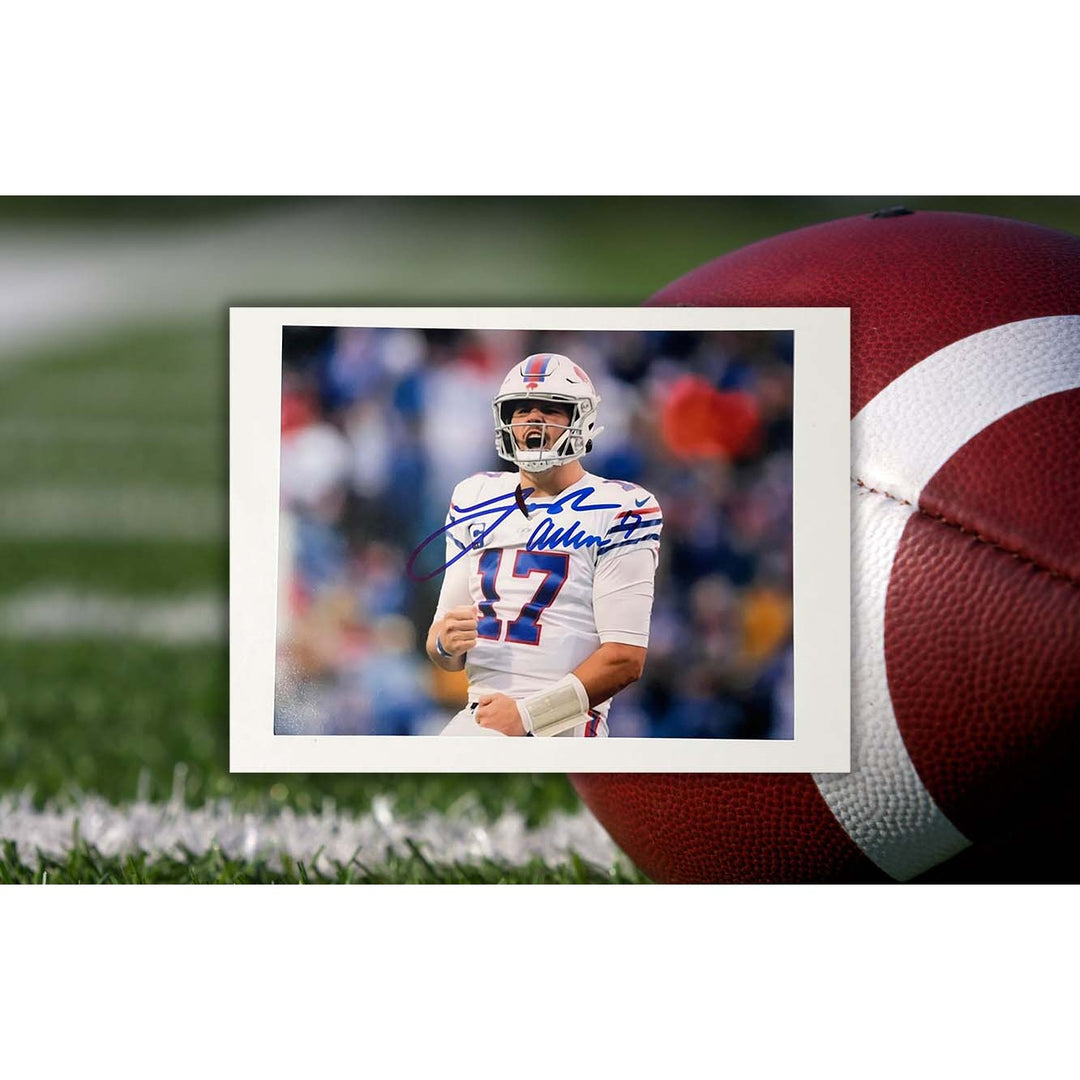 Josh Allen Buffalo Bills 8x10 photo signed with proof free frame