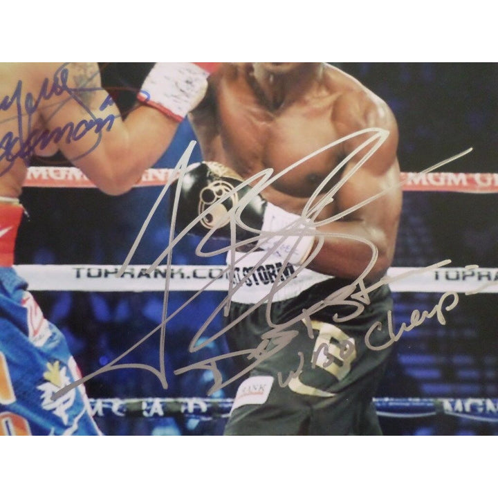 Manny Pacquiao and Timothy Bradley Junior 8 by 10 signed photo - Awesome Artifacts 