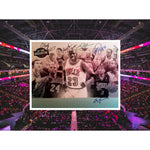 Load image into Gallery viewer, Michael Jordan Allen Iverson Ray Allen Reggie Miller Willis Reed Kobe Bryant 11 by 14 photo signed
