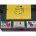 Load image into Gallery viewer, 1997 Tiger Woods Masters flag signed and framed with proof
