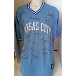 Load image into Gallery viewer, Kansas City Royals George Brett, Hal McRae World Series champions XL team signed jersey with proof
