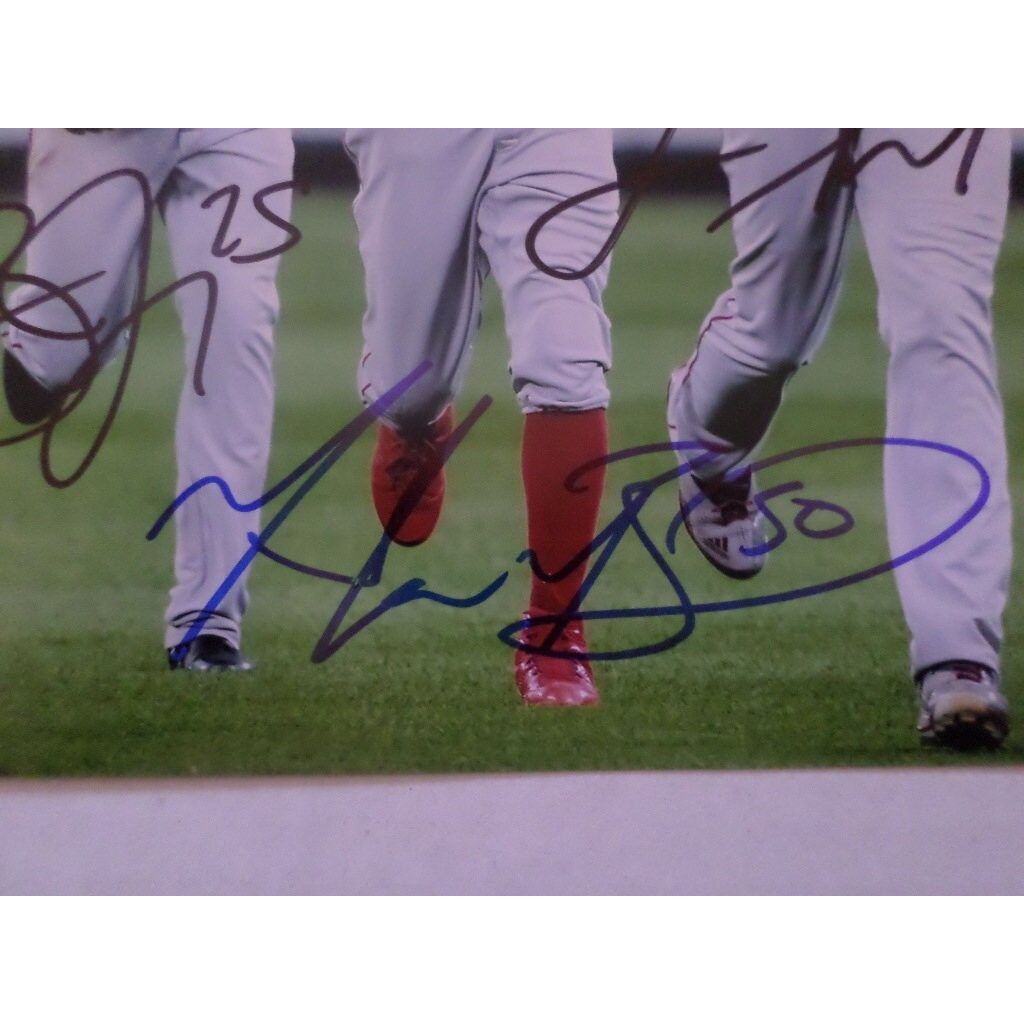 Mookie Betts Jackie Bradley jr. And J D Martinez 8 by 10 signed photo - Awesome Artifacts 