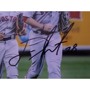 Mookie Betts Jackie Bradley jr. And J D Martinez 8 by 10 signed photo
