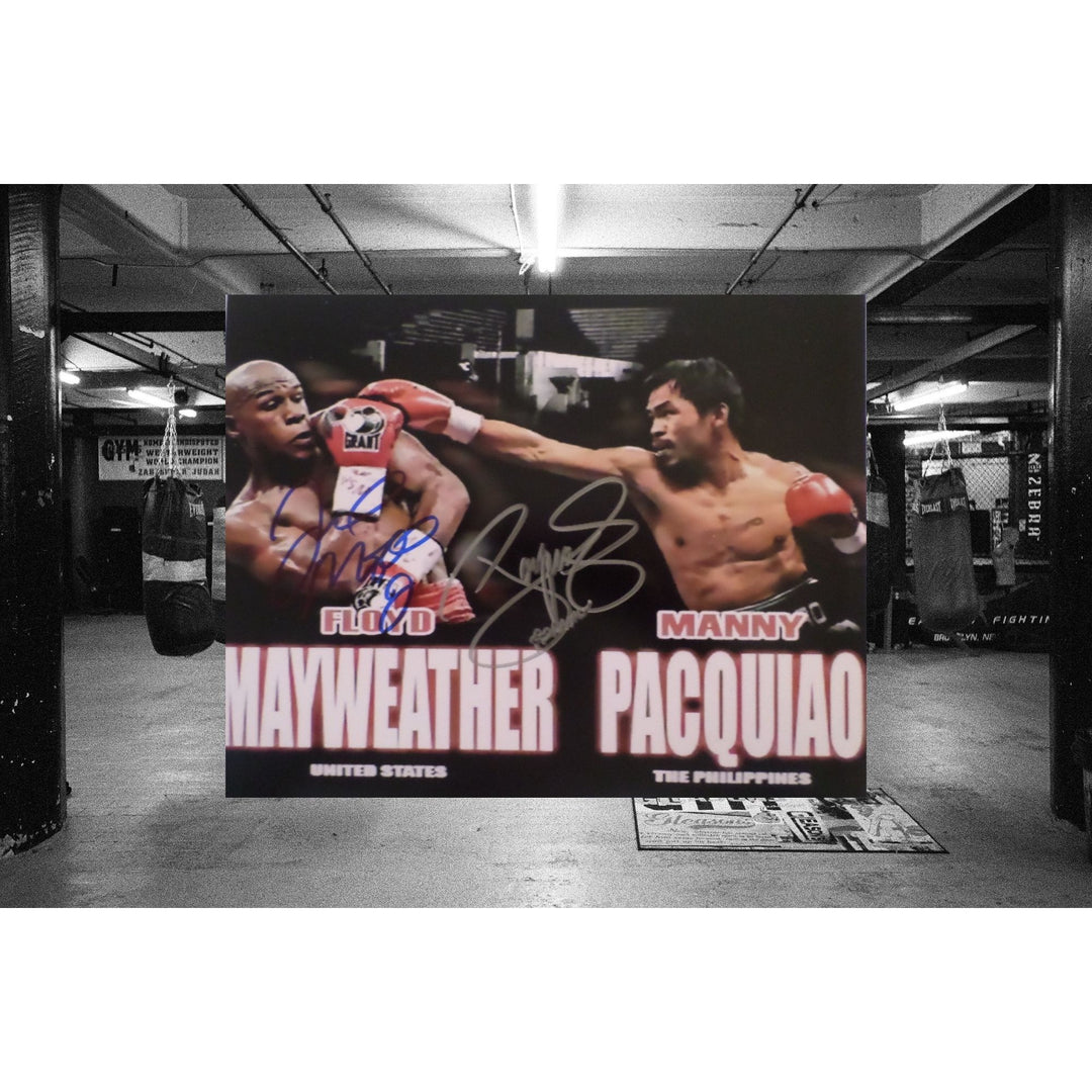 Floyd Mayweather Jr and Manny Pacquiao 8x10 signed photo