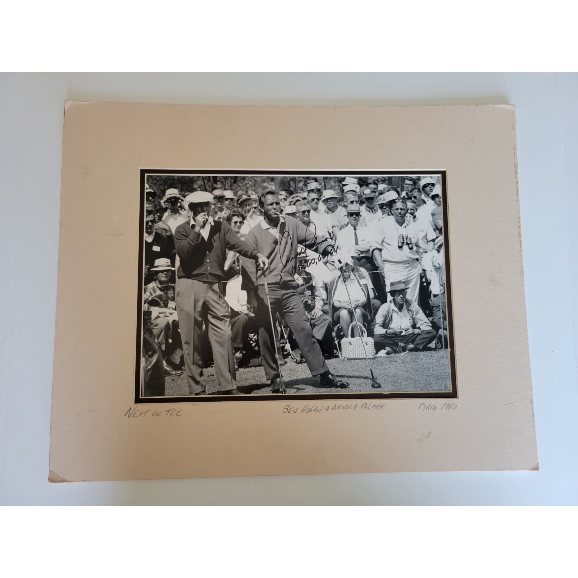 Arnold Palmer matted 11 by 14 photo with Ben Hogan