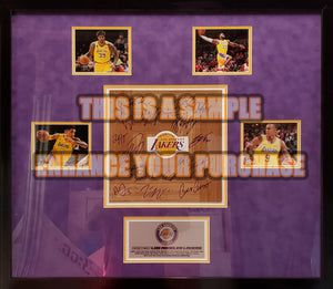 Los Angeles Lakers LeBron James, Anthony Davis 2020 NBA champions 12x12 parquet hardwood floor signed with proof
