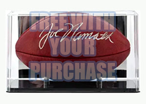 Patrick Mahomes and Jalen Hurts NFL Wilson Leather authentic game model football signed with proof with free acrylic display case