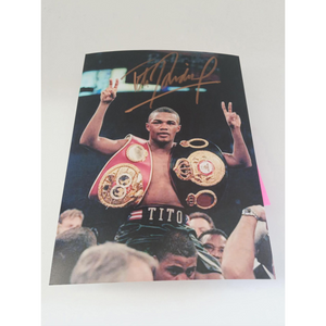 Felix Tito Trinidad Puerto Rican boxing Legend 5x7 photo signed with proof