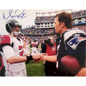 Matt Ryan and Tom Brady 8x10 photo signed