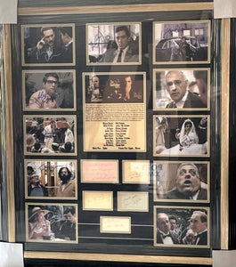Al Pacino, Mario Puzo, Marlon Brando, John Cazale Godfather cast signed  and framed with proof