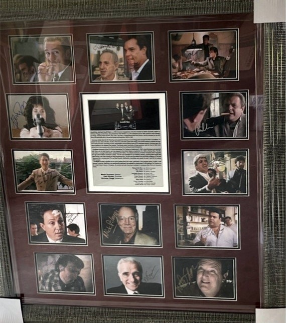 Goodfellas Martin Scorsese, Robert De Niro, Joe Pesci cast signed and framed with proof