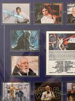 Load image into Gallery viewer, Star Wars Cast Signed George Lucas, Carrie Fisher, Harrison Ford framed photo collection with proof
