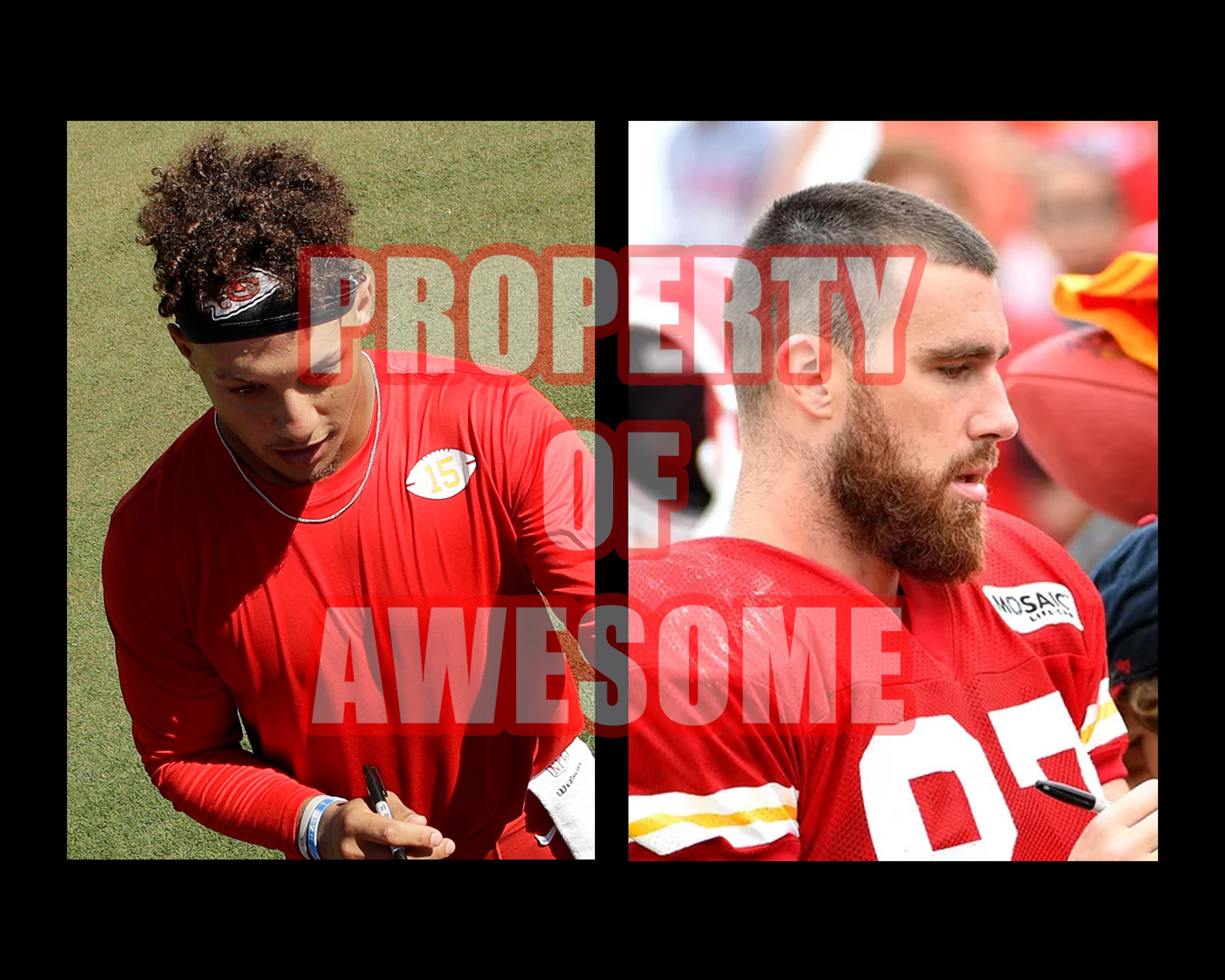 Patrick Mahomes and Travis Kelce Kansas City Chiefs full size logo