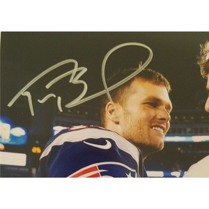 Eli Manning and Tom Brady 8x10 photo signed with proof