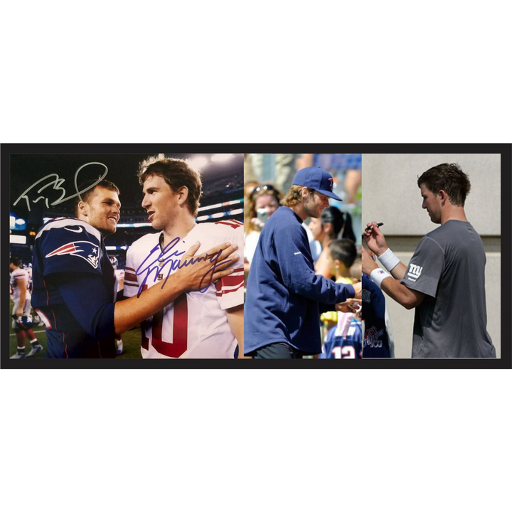 Eli Manning and Tom Brady 8x10 photo signed with proof