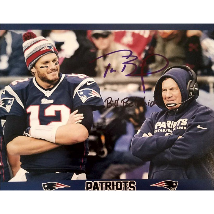 Bill Belichick and Tom Brady 8x10 photo signed with proof