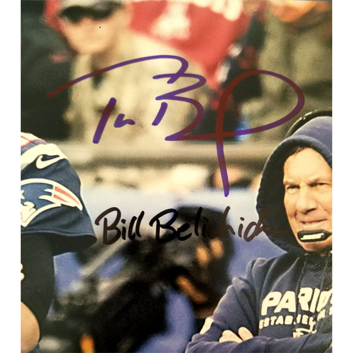 Bill Belichick and Tom Brady 8x10 photo signed with proof