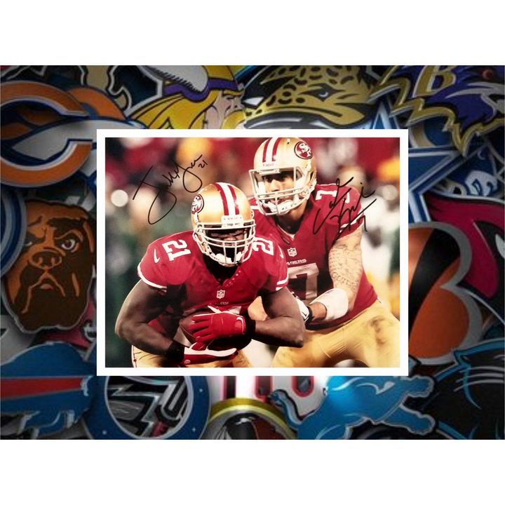 Frank Gore and Colin Kaepernick San Francisco 49ers 8x10 photo signed