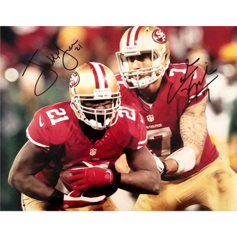 Frank Gore and Colin Kaepernick San Francisco 49ers 8x10 photo signed